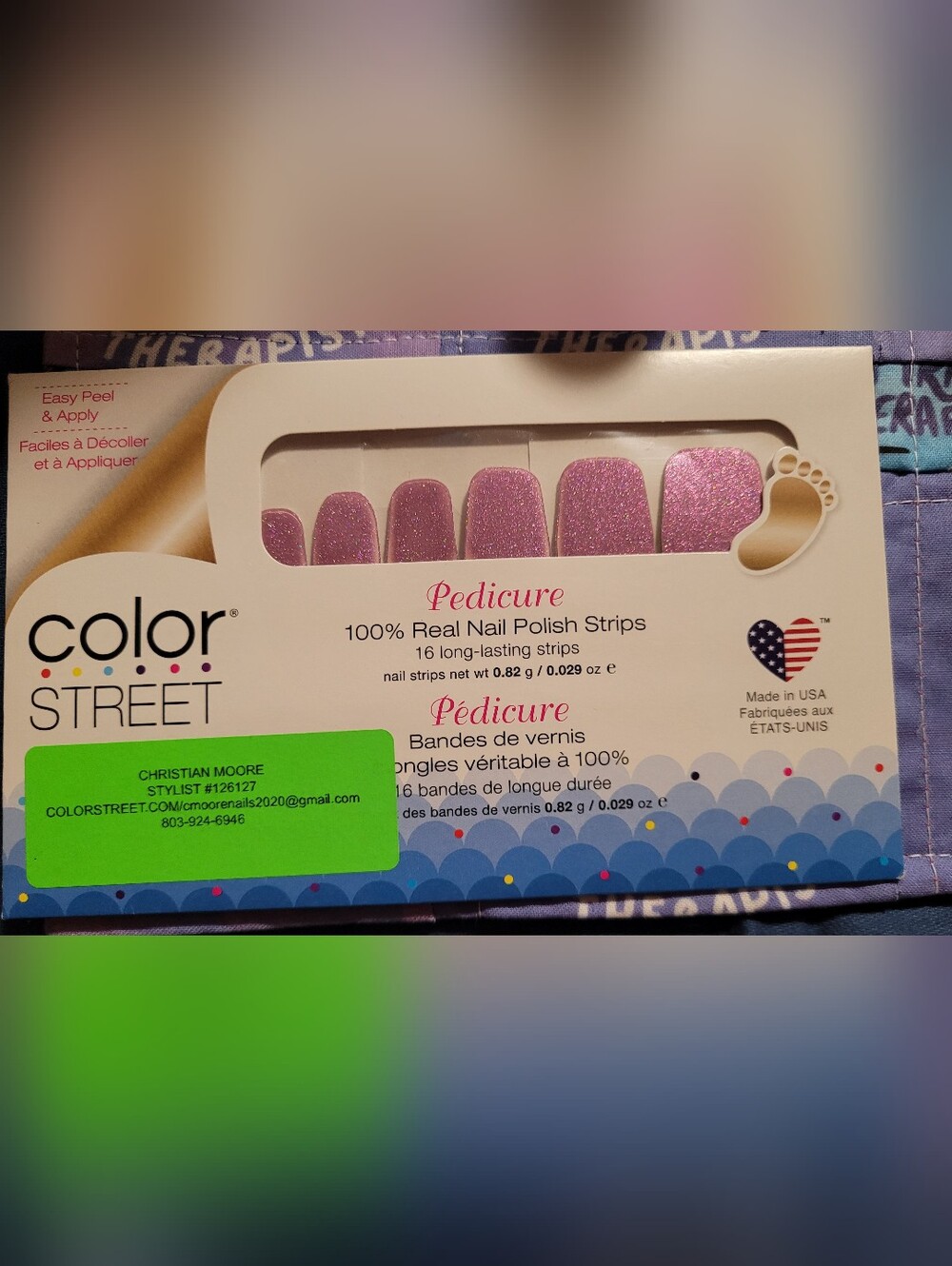 Color Street Sparkling Pink Pedicure Nail Strips